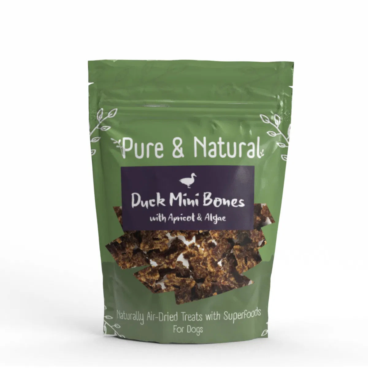 Pure & Natural Duck Mini Bones with Apricot & Algae 100g