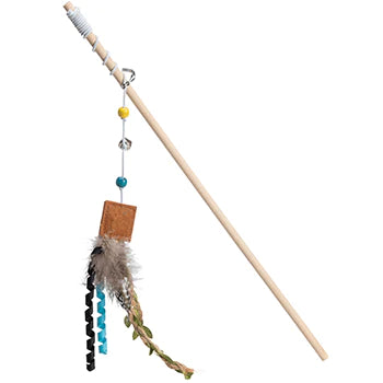 House of Paws Brown Aztec Feather Wand Cat Toy