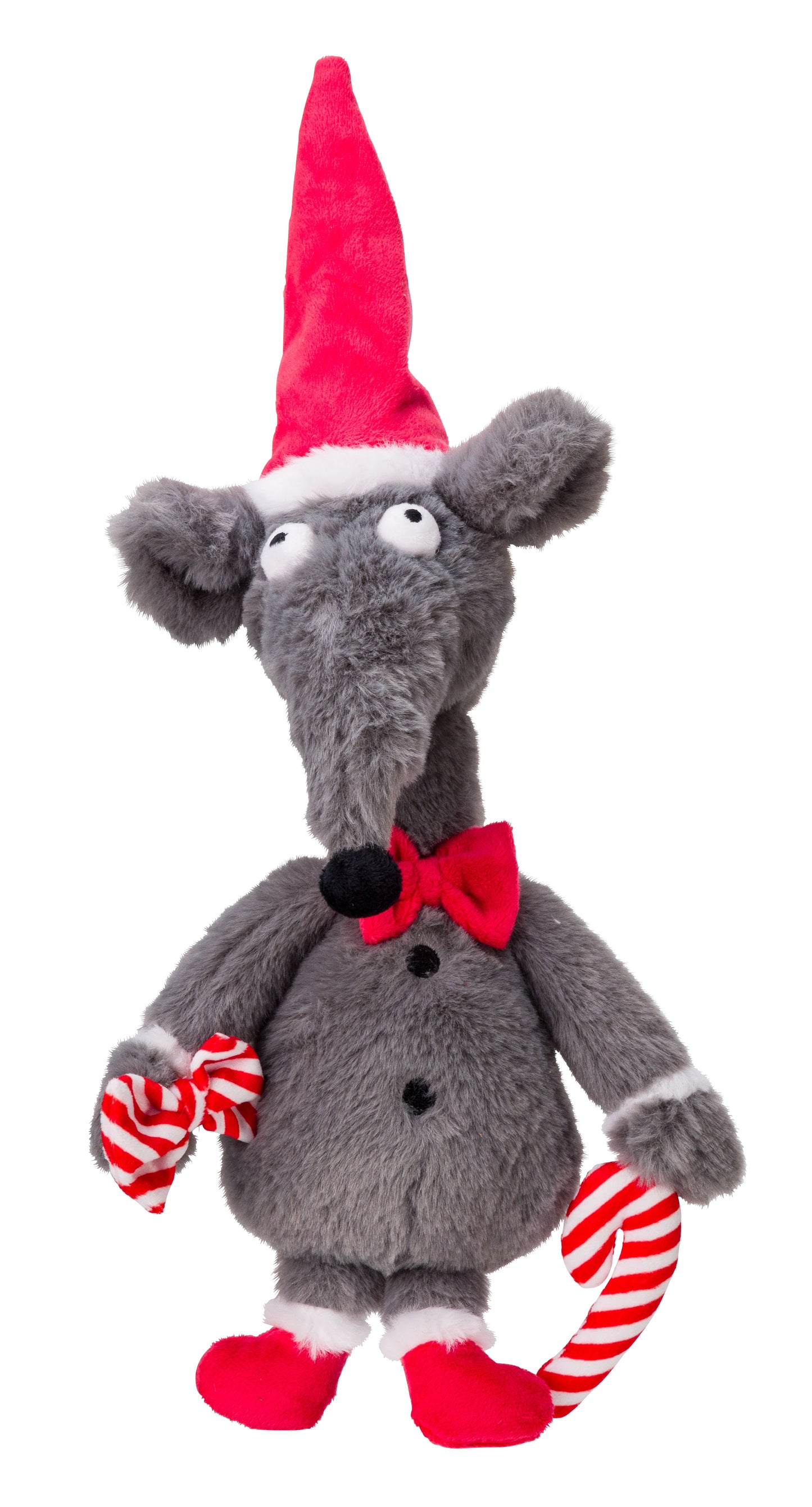 House of Paws Grey Christmas Rat Toy