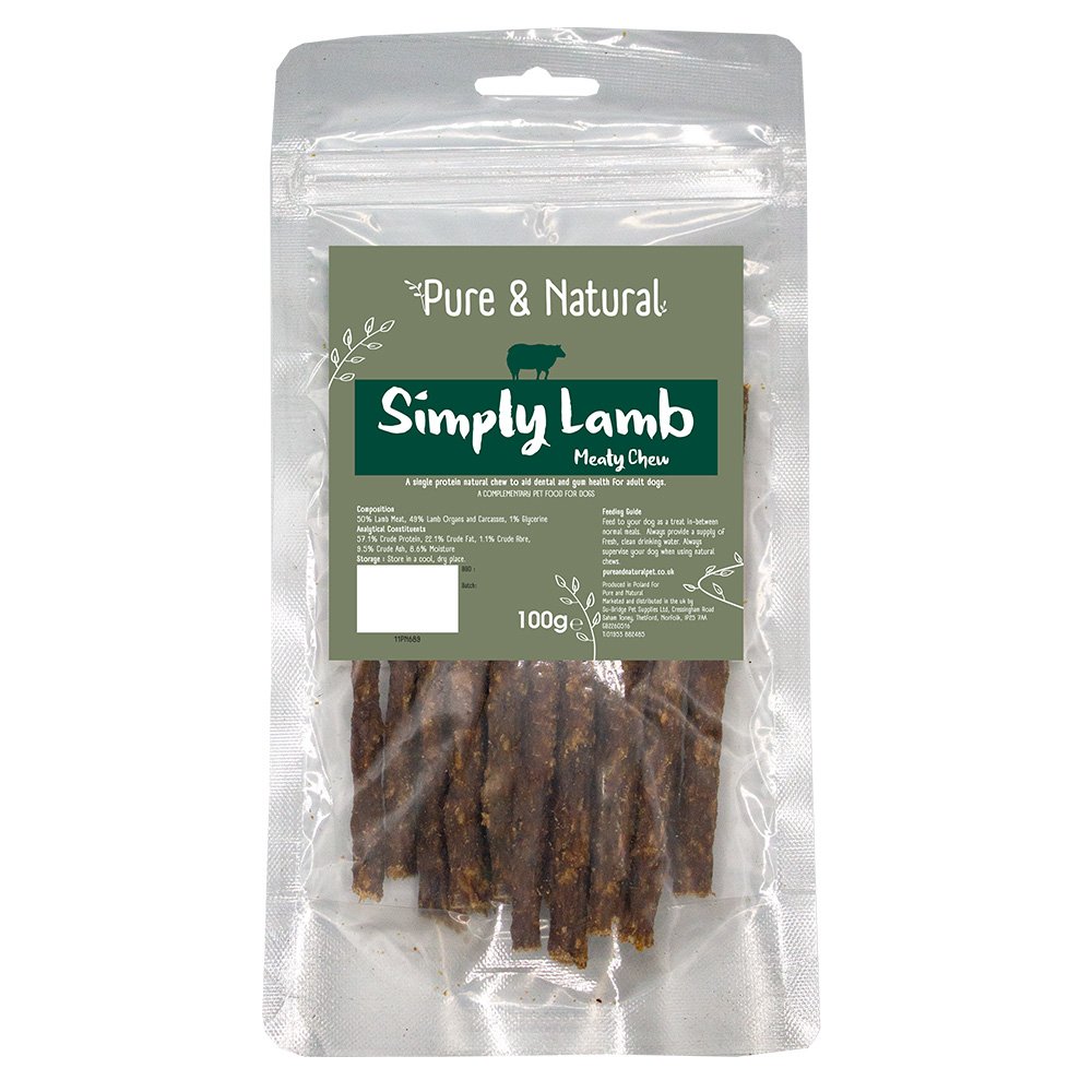 Pure & Natural Simply Lamb Meaty Sticks 100g