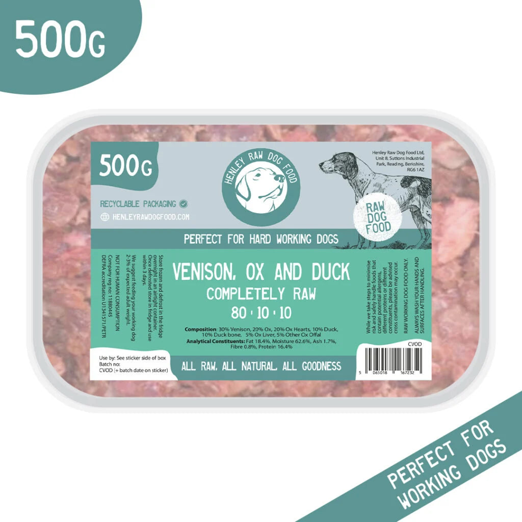 Henley Raw Venison, Ox and Duck 80/10/10 500g