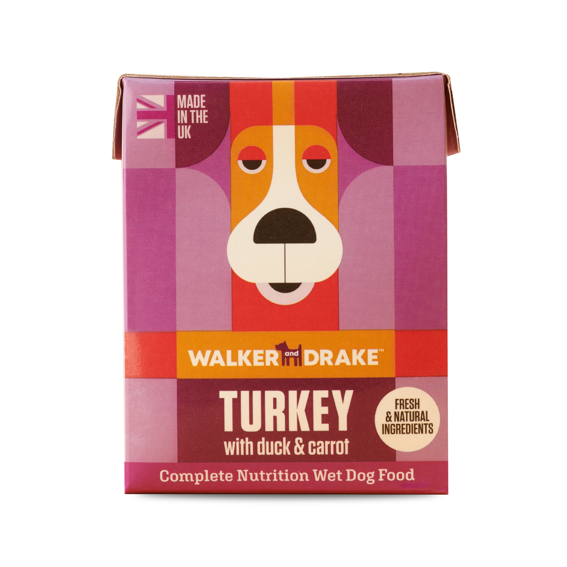 Walker & Drake Turkey with Duck & Carrots Steam Cooked Wet Food 390g