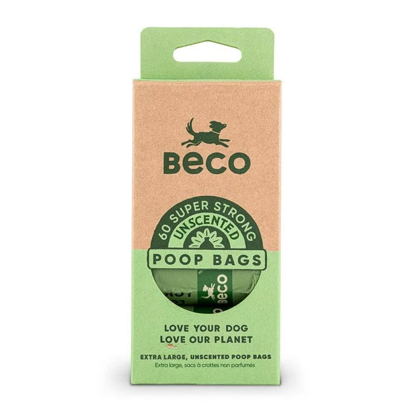 Beco Unscented Recycled Poop Bags 60x Pack