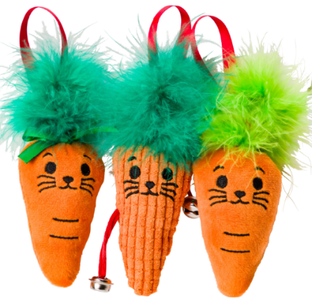 House of Paws Christmas Carrots 3 pack Cat Toys