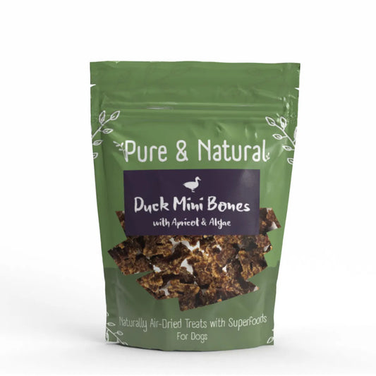 Pure & Natural Duck Mini Bones with Apricot & Algae 100g