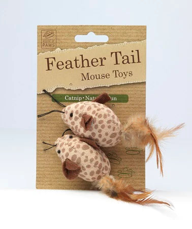 House of Paws Feather tailed mice 2 pack