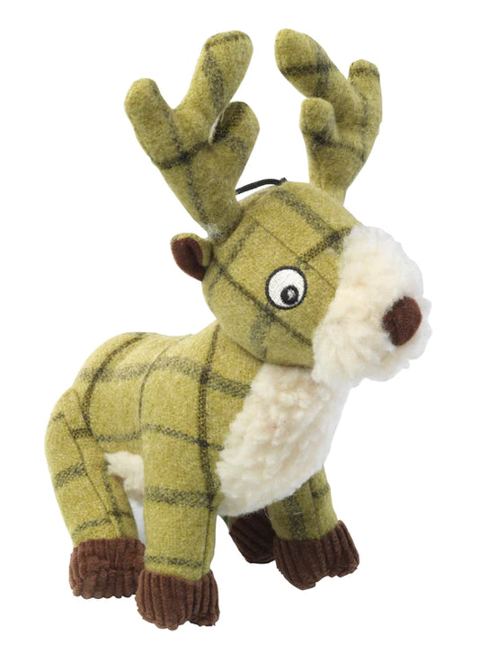 House of Paws Green Tweed Plush Stag