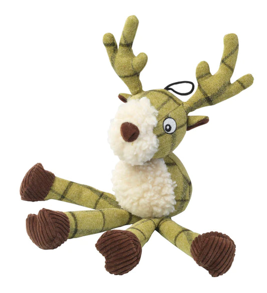 House of Paws Green Tweed Plush Long Legs Stag