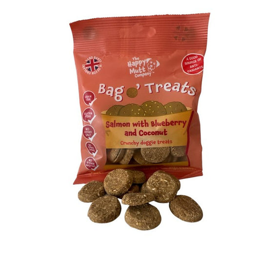 Happy Mutt Bag o' Treats Salmon with Blueberry & Coconut 85g