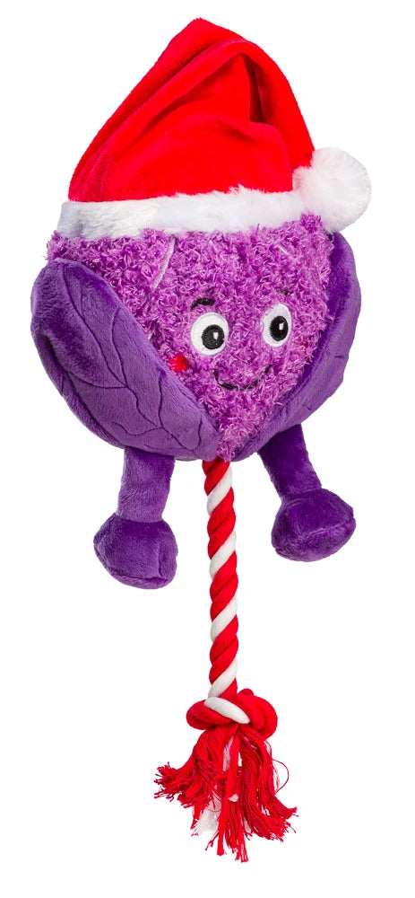 House of Paws Red Cabbage Rope Thrower Toy