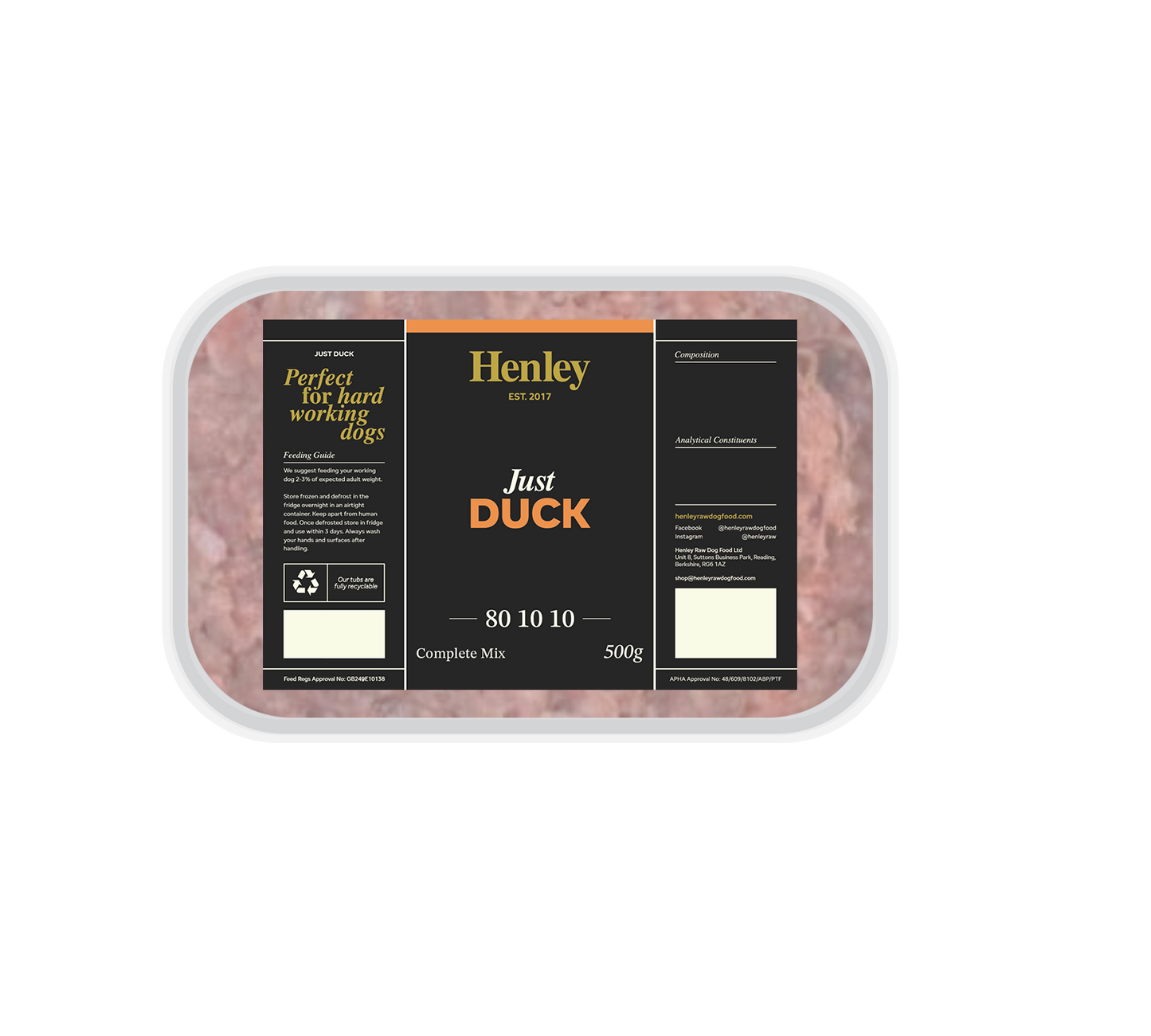 Henley Raw Just Duck 80/10/10 500g
