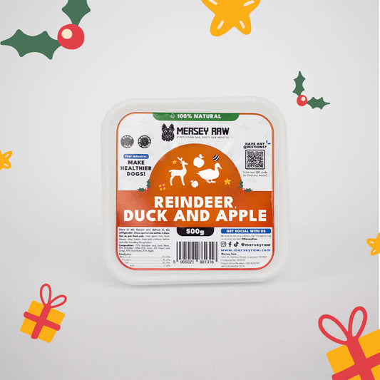 Mersey Raw Xmas Reindeer, Duck and Apple 500g