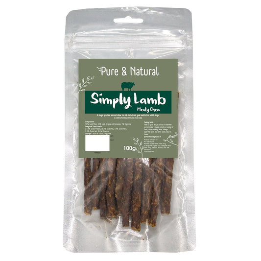 Pure & Natural Simply Lamb Meaty Sticks 100g
