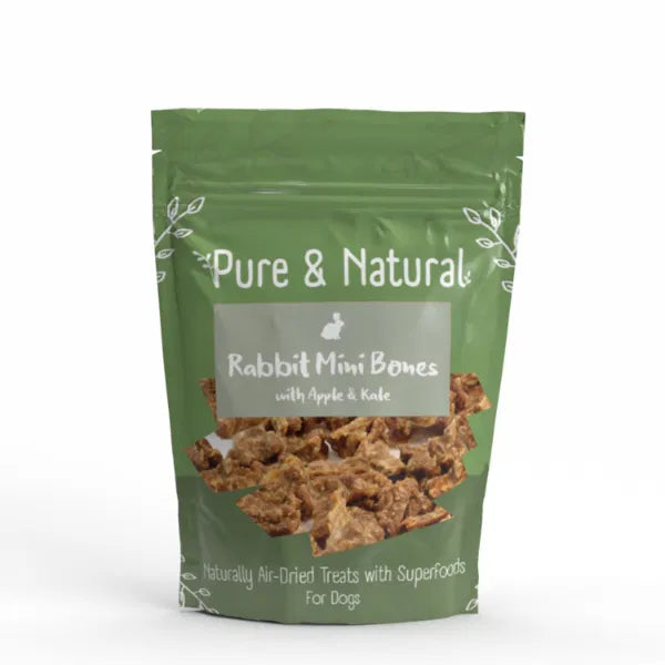 Pure & Natural Rabbit Mini Bones with Apple & Kale 100g