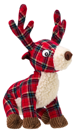 House of Paws Red Tweed  Reindeer Dog Toy