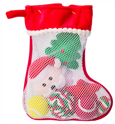 House of Paws Santa Stocking for Dogs Filled with 6 Toys
