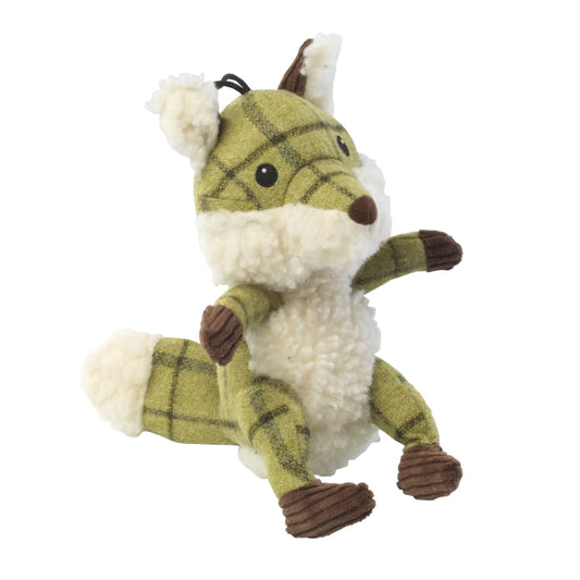 House of Paws Green Tweed Plush Fox
