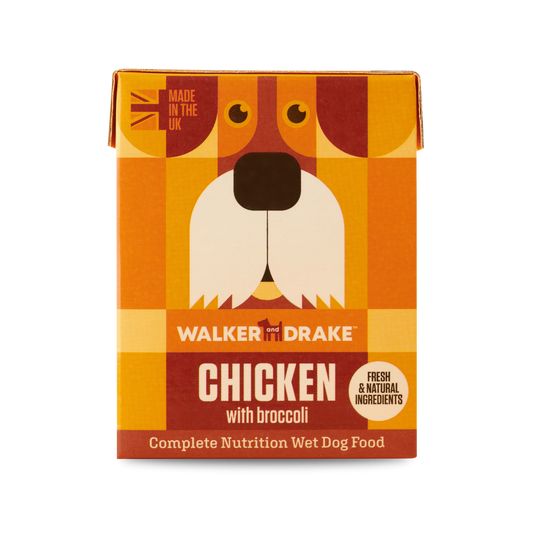 Walker & Drake Chicken with Broccoli Steam Cooked Wet Food 390g