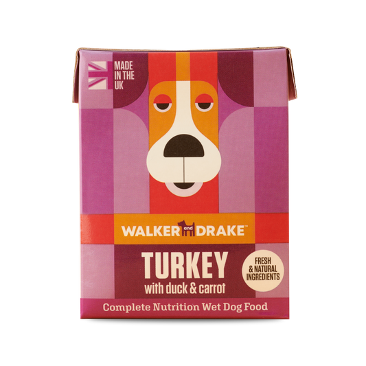 Walker & Drake Turkey with Duck & Carrots Steam Cooked Wet Food 390g